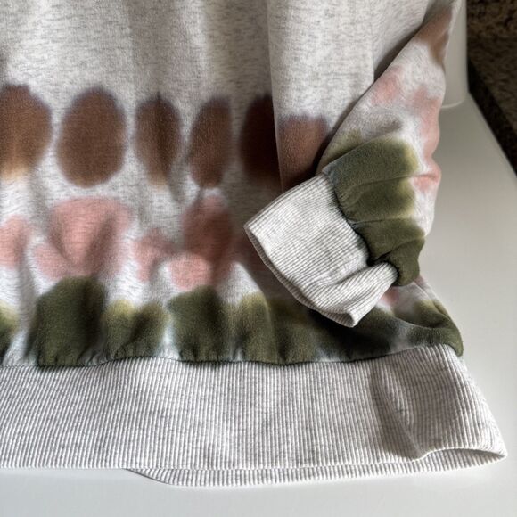 Knox Rose Womens Sweatshirt 2X Tie Dye Crew Fleece Puff Shoulder Lightweight - Picture 6 of 8